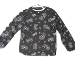 365 Kid's Boys S 6 Game Controller Long Sleeve Black Graphic T-Shirt Tee Shirt